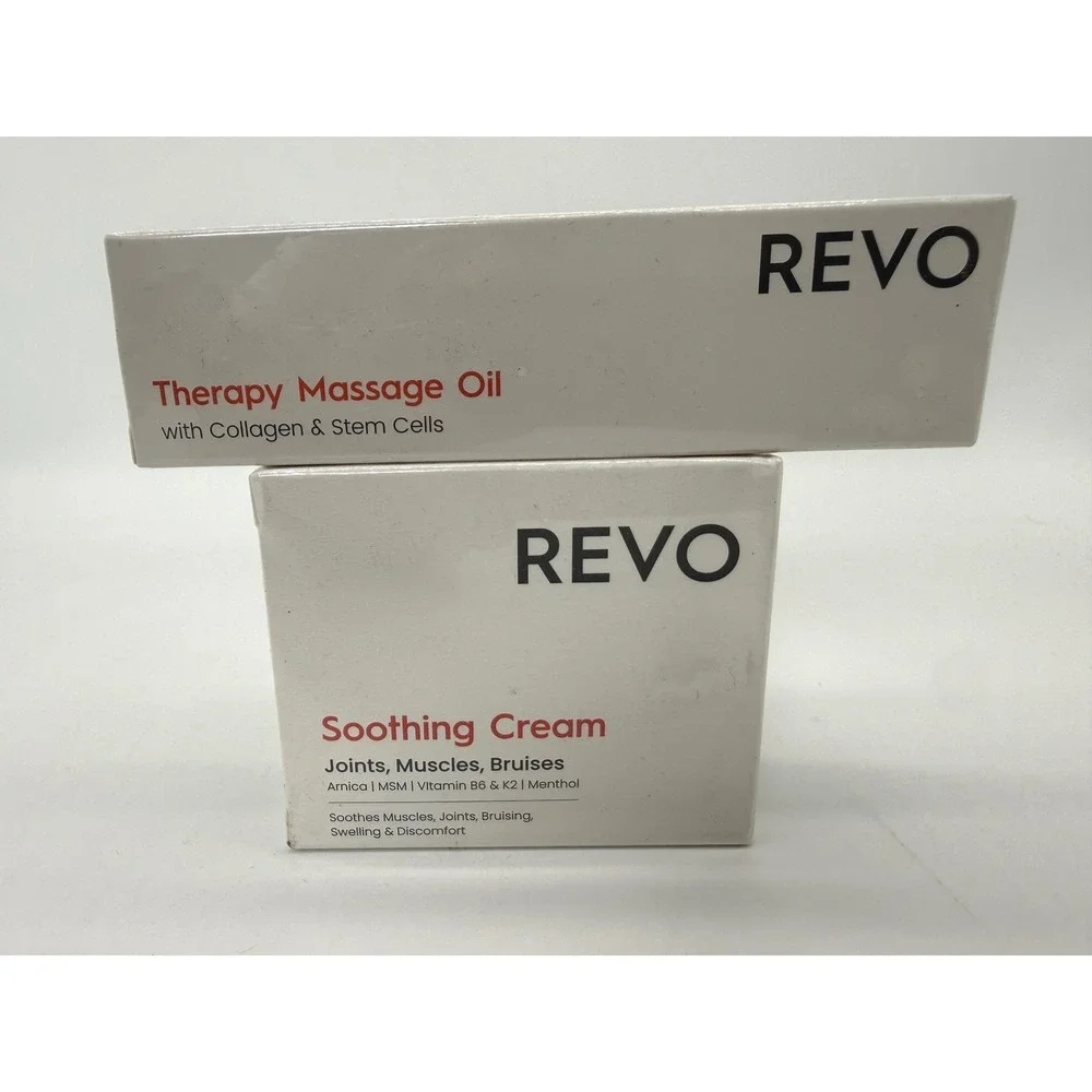 REVO Soothing Cream & Therapy Massage Oil Set Unisex‎ OS White Recovery Bundle